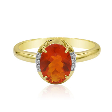 Anello in oro con Opale di Fuoco Messicano (Adela Gold)