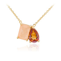 Collier en argent et Quartz pêche pastel
