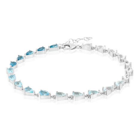 Zilveren armband met witte topaasstenen