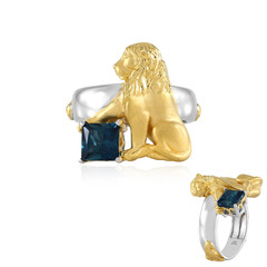 Bague en argent et Topaze bleu de Londres