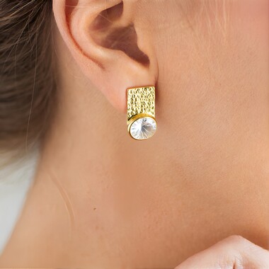 Pendientes en plata con Cuarzo blanco (MONOSONO COLLECTION)