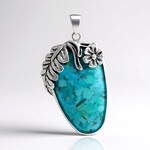 Ciondolo in argento con Turchese Kingman Mohave Blu (Faszination Türkis)