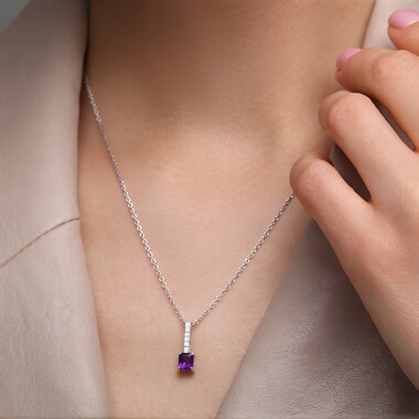 Sibirischer Amethyst-Silberanhänger