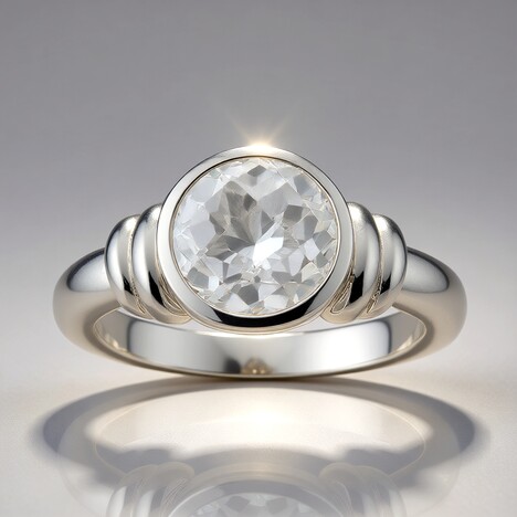 Anello in argento con Quarzo Bianco (Remy Rotenier)