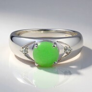 Bague en argent et Chrysoprase impériale