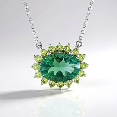 Green Fluorite Silver Necklace