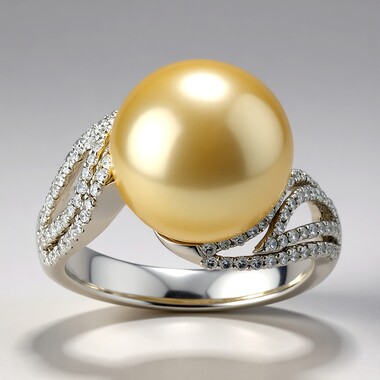 9K Kabira Golden South Sea Pearl Gold Ring (TPC)