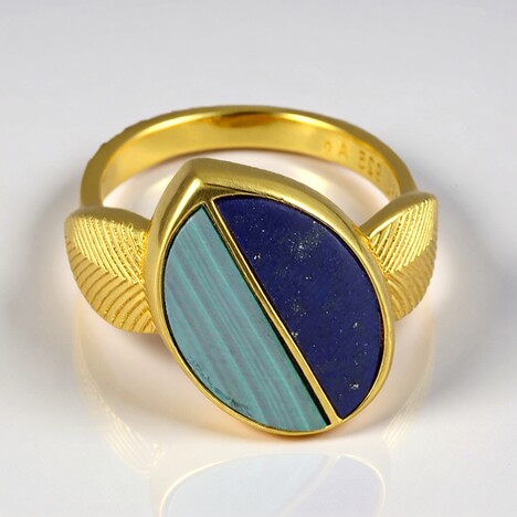 Anello in argento con Malachite