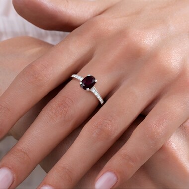 Bague en argent et Zircon chocolat
