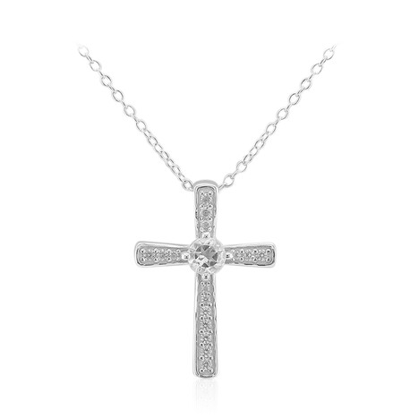 Weißer Topas-Silberhalskette