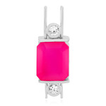 Himbeer-Chalzedon-Silberanhänger