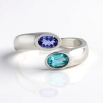 Anello in argento con Apatite Paraiba (KM by Juwelo)