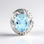 Sky Blue Topaz Silver Pendant (Ornaments by de Melo)