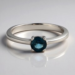 Anello in argento con Cianite Blu Foglia di Tè