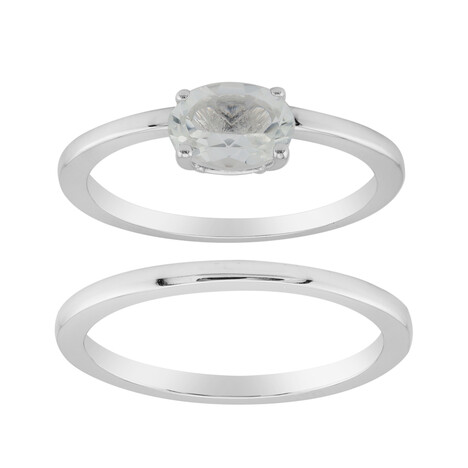 Bague en argent et Topaze blanche