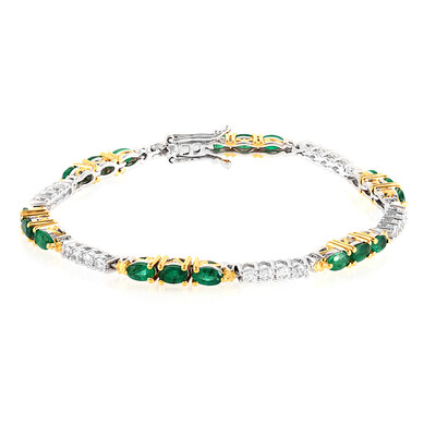 Bracciale in argento con Smeraldo Zambia (Gems en Vogue)