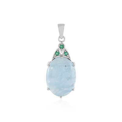 Pendentif en argent et Aigue-marine du Brésil (Adela Silber)