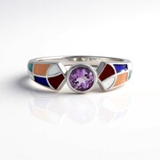 Rose de France Amethyst Silver Ring (SAELOCANA)