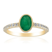 Anillo en oro con Esmeralda de Zambia