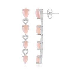 Pinkfarbener Opal-Silberohrringe