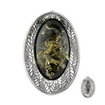 Colgante en plata con Ámbar báltico verde (dagen)