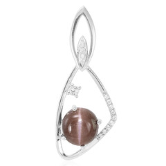 Pendentif en argent et Scapolite œil-de-chat