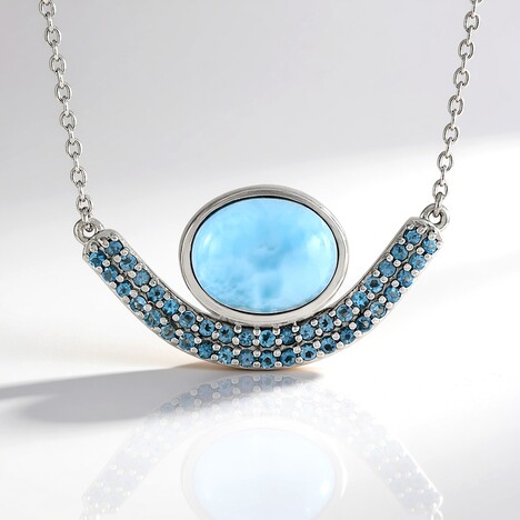 Collana in argento con Larimar (KM by Juwelo)