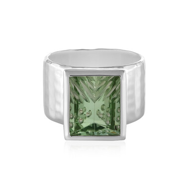 Grüner Amethyst-Silberring