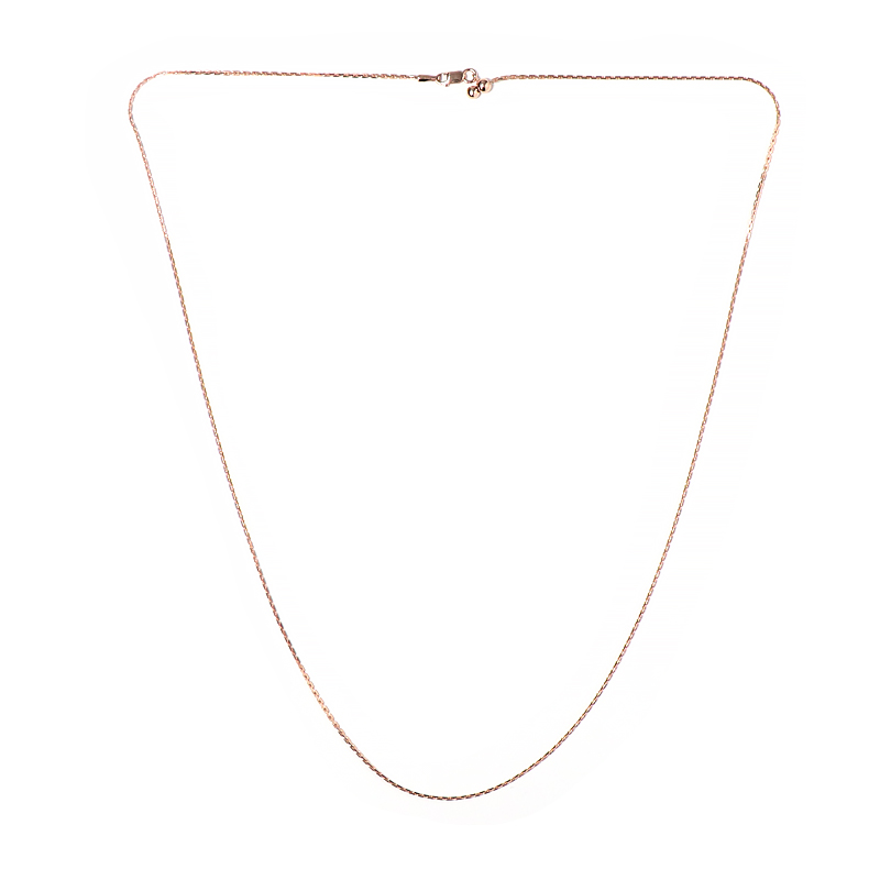 Rose Gold-Plated 925 Silver Boston Chain, 61cm