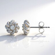 Pendientes en plata con Diamante I1 (G) (Annette)