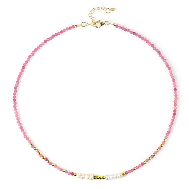Collana in argento con Tormalina Rosa Nigeriana