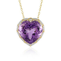 Zilveren halsketting met een amethist (Gems en Vogue)