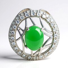 Ciondolo in argento con Crisoprasio Imperiale