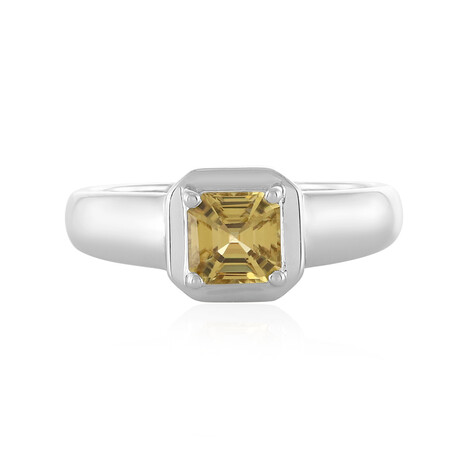 Anillo en plata con Zircón amarillo