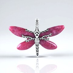Ciondolo in argento con Rodonite