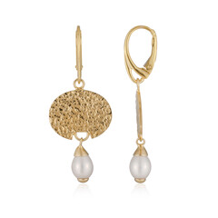 Orecchini A Bottone In Argento 925 Con Perle D'Acqua Dolce Bianche 10 Mm, Ipoallergenici, In Confezione Regalo