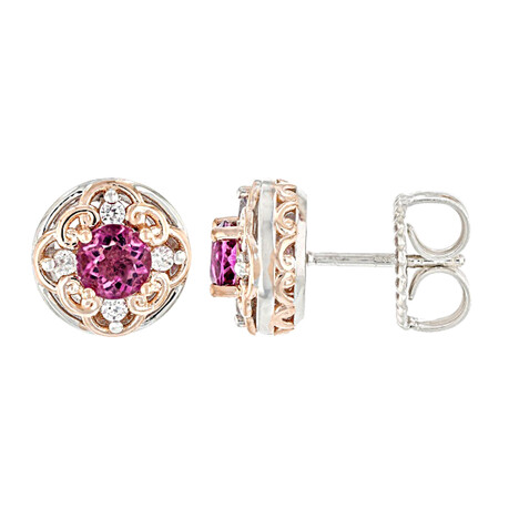 Pink Flouorite Silver Earrings (Gems en Vogue)