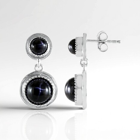 Orecchini in argento con Diopside Stellato d'India