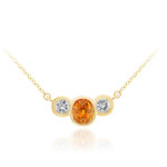 9K Ban Ka Cha Orange Sapphire Gold Necklace