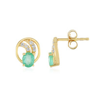 Orecchini in argento con Smeraldo Russo (Adela Silber)