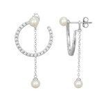 Weiße Süßwasserzuchtperlen-Silberohrringe (Adela Silber)