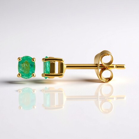 Orecchini in argento con Smeraldo Zambia