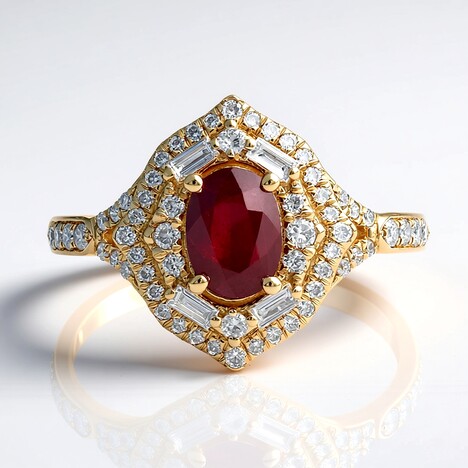 Bague en or et Rubis AAA du Mozambique (CIRARI)