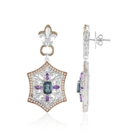 Boucles d'oreilles en argent et Topaze bleu de Londres (Dallas Prince Designs)