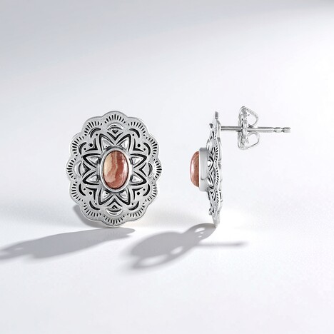 Orecchini in argento con Rodocrosite (Desert Chic)