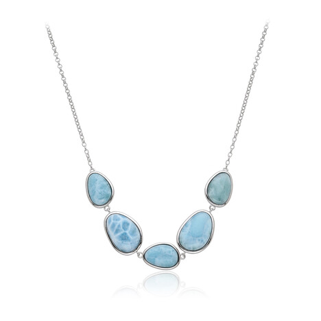 Collier en argent et Larimar