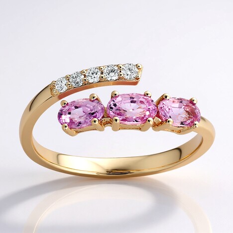 Anello in oro con Zaffiro Rosa (CIRARI)