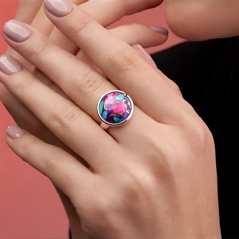 Zilveren ring met een Turquoise mozaïek