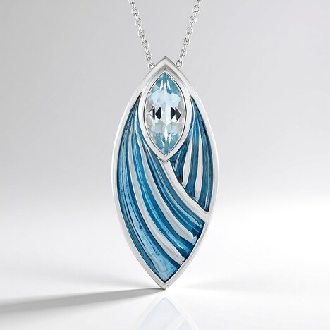 Collana in argento con Topazio Blu Cielo (Adela Silber)