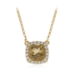 Gouden halsketting met een gele beril (CIRARI)